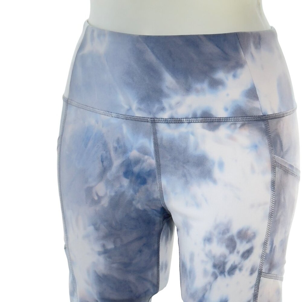 V A CORE Womens Leggings High-Rise Gray Abstract Print Stretch Breathable Size S